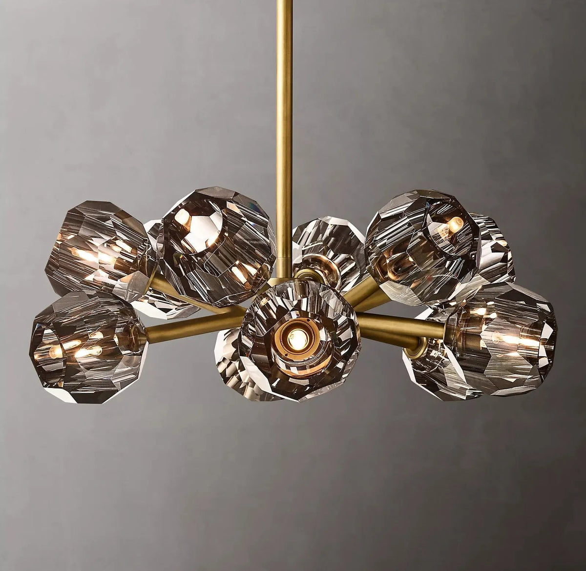 Boule De Cristal Clear/Smoke Round Chandelier 24"