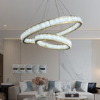 Scott Modern Alabaster Circle Round Chandeliers