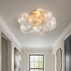 Talia Modern Flushmount 20 inch installed in a neutral hallway