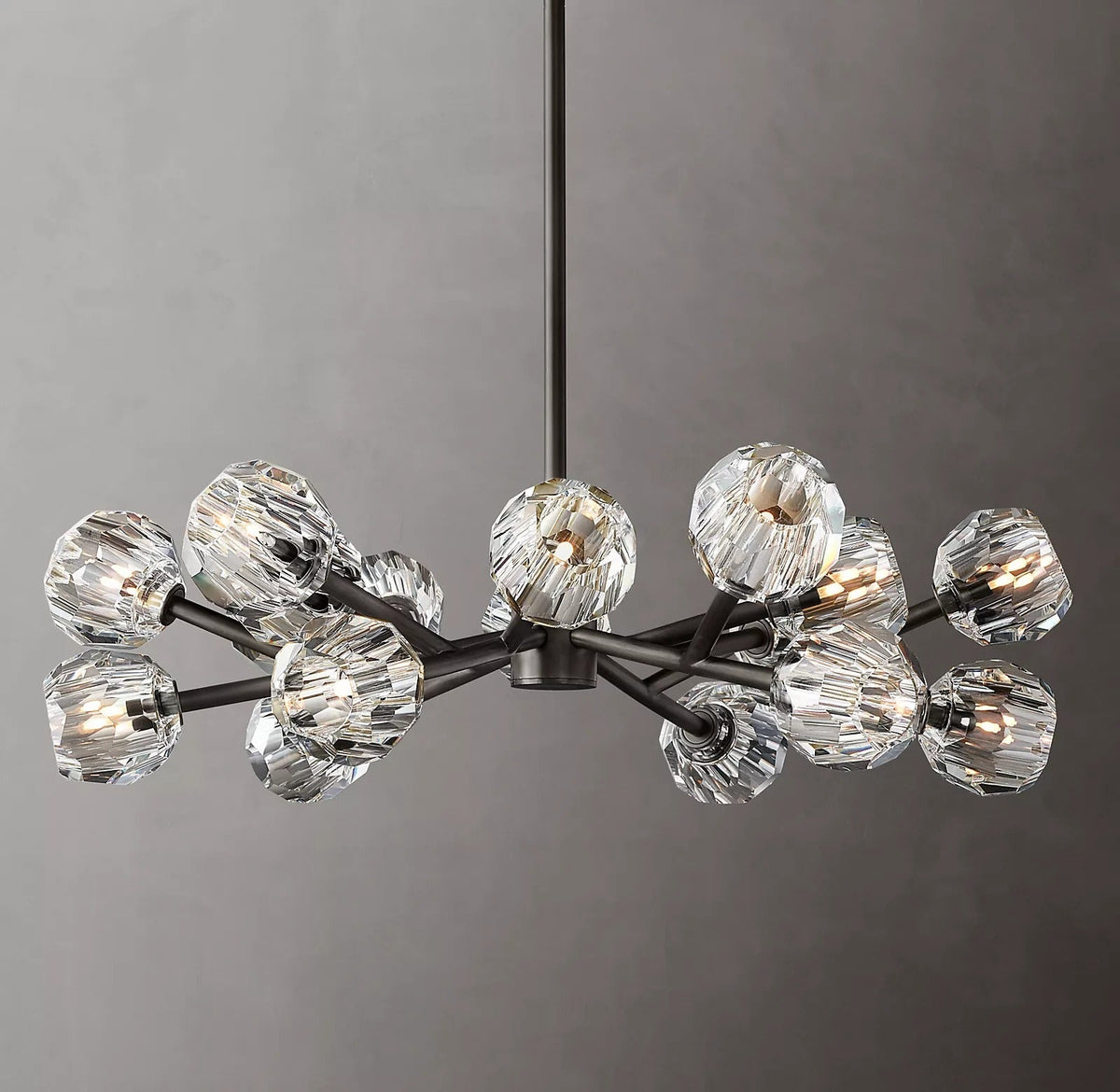 Boule De Cristal Clear/Smoke Round Chandelier 36"