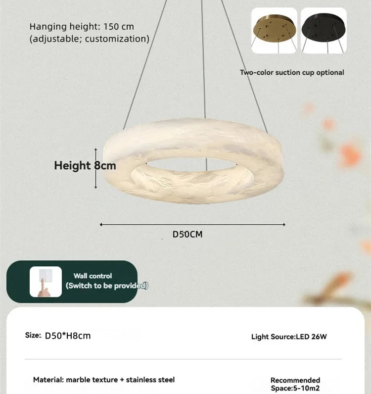 Phoebe Alabaster Round Chandelier