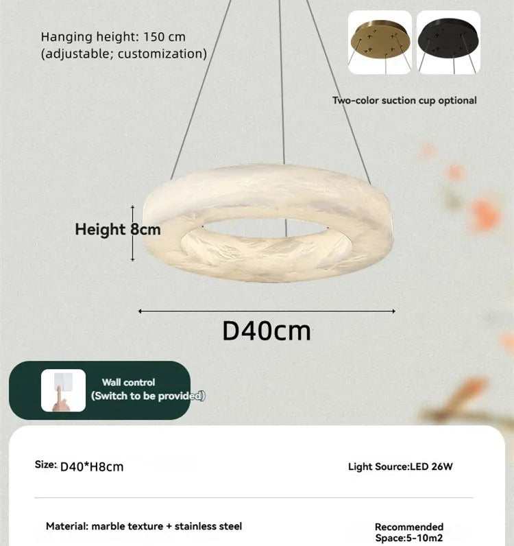 Phoebe Alabaster Round Chandelier