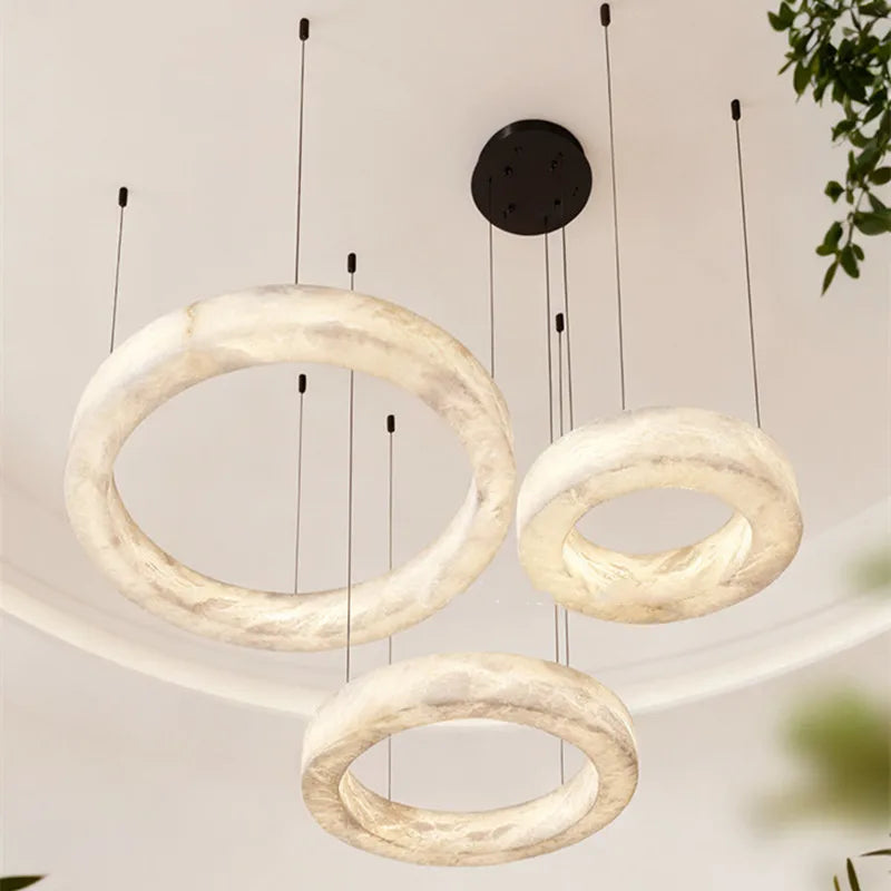 Phoebe Alabaster Round Chandelier