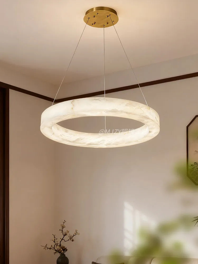 Phoebe Alabaster Round Chandelier