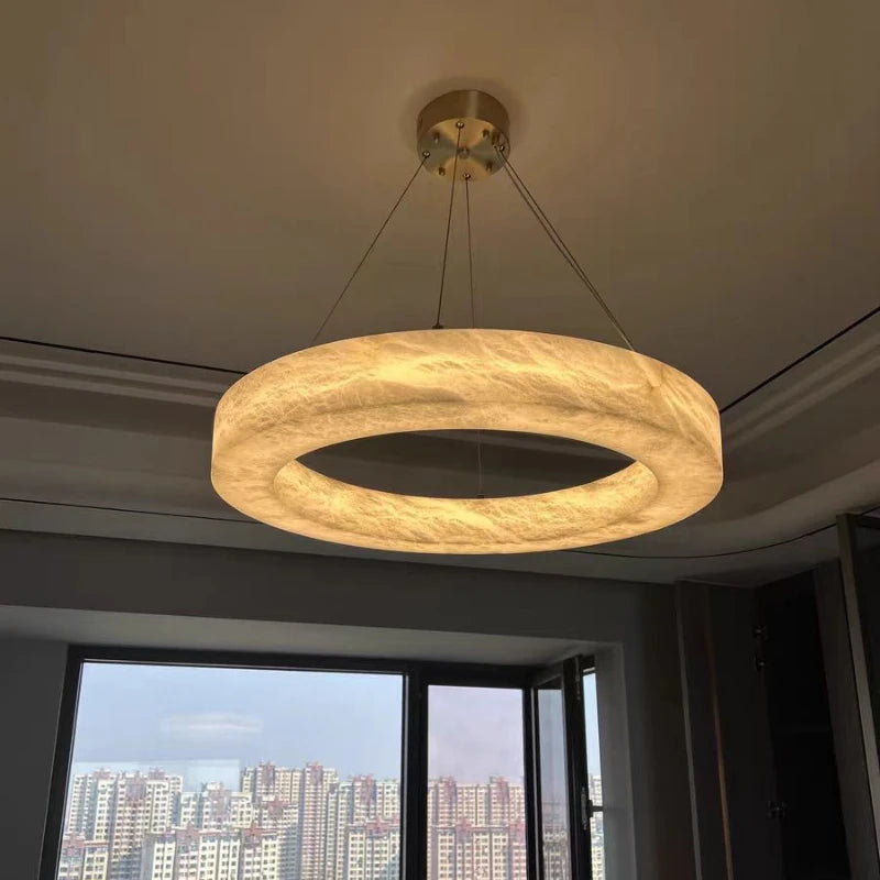 Phoebe Alabaster Round Chandelier