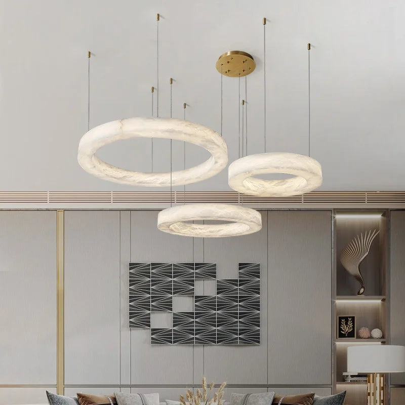 Phoebe Alabaster Round Chandelier