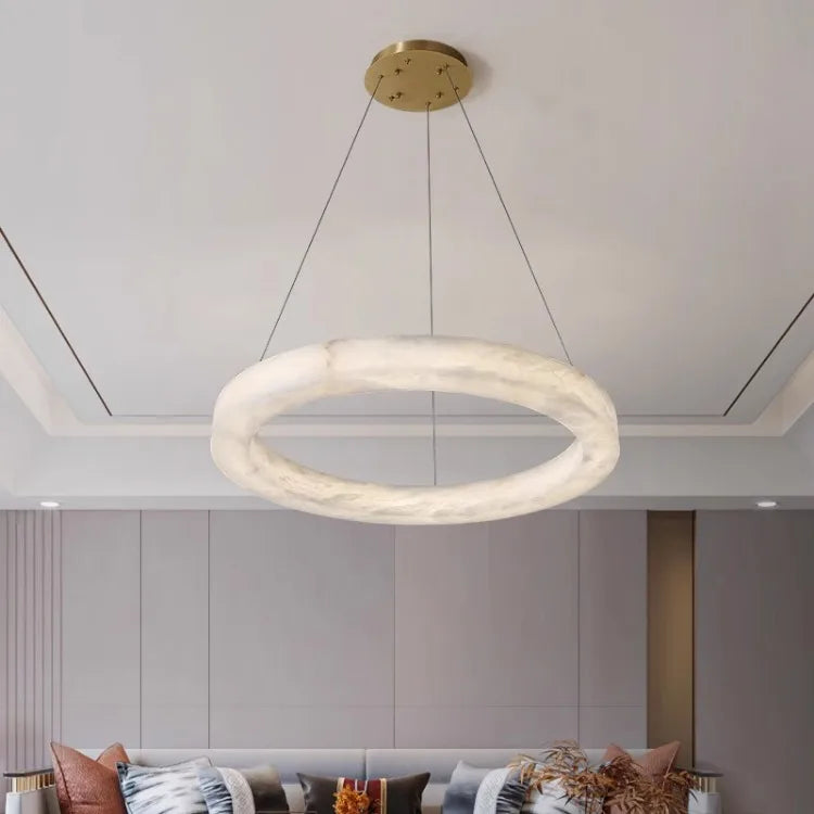 Phoebe Alabaster Round Chandelier