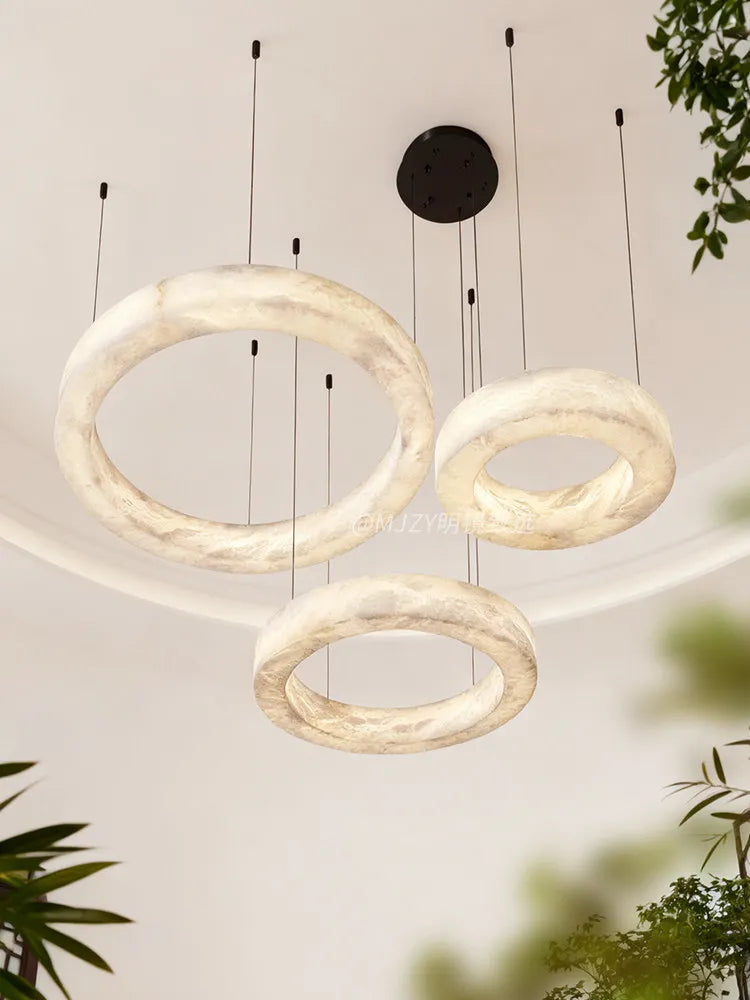 Phoebe Alabaster Round Chandelier
