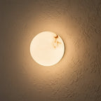 Rhea Round Natural Marble Wall Lamp