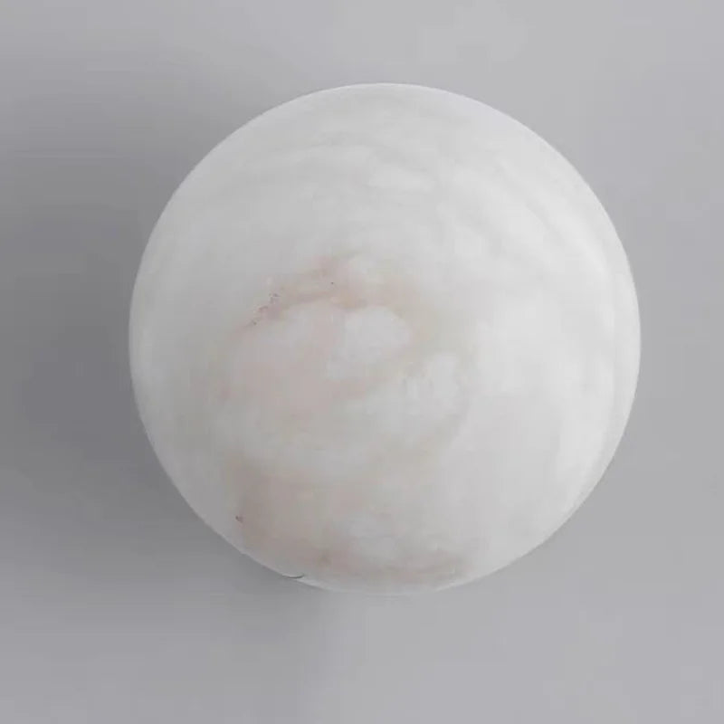Rhea Round Natural Marble Wall Lamp