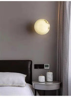 Rhea Round Natural Marble Wall Lamp