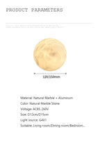 Rhea Round Natural Marble Wall Lamp