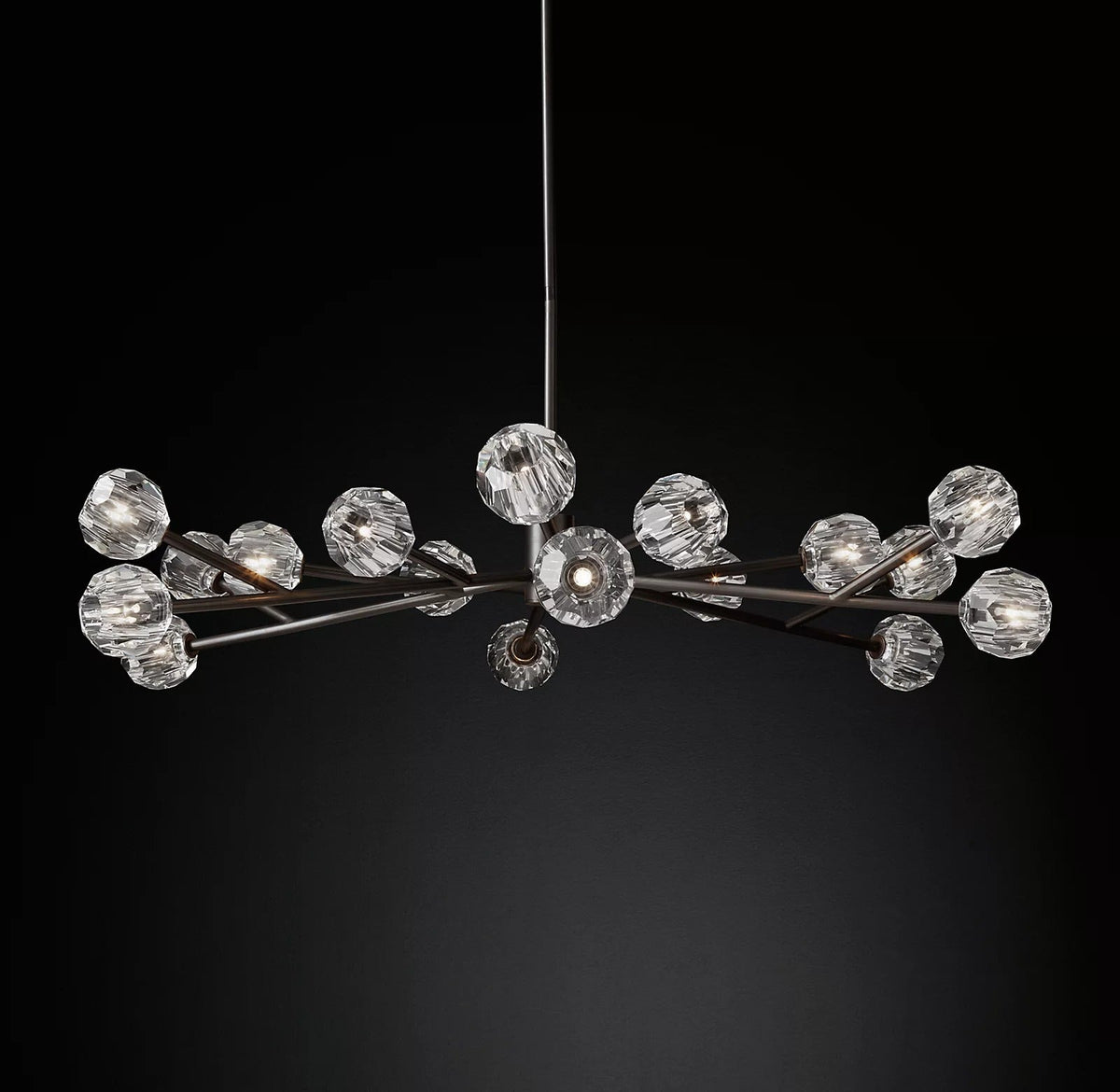 Boule De Cristal Clear/Smoke Round Chandelier 60"