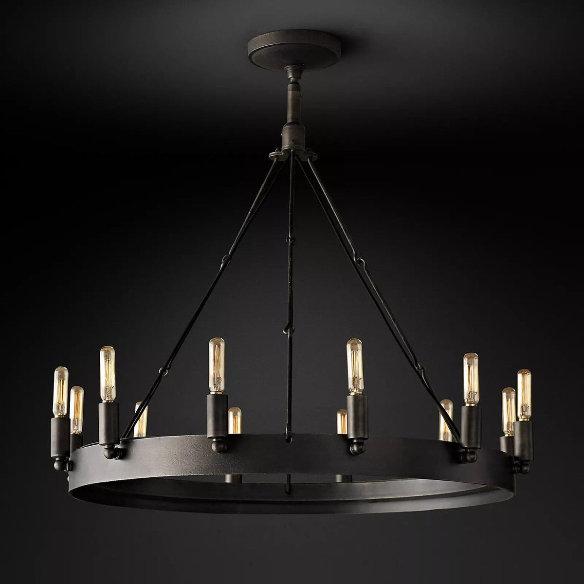 Filament Round Chandelier 38" 18-Light