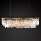1920s Odeon 2-Tier Crystal Linear Chandelier 39"/49"/59"/72"