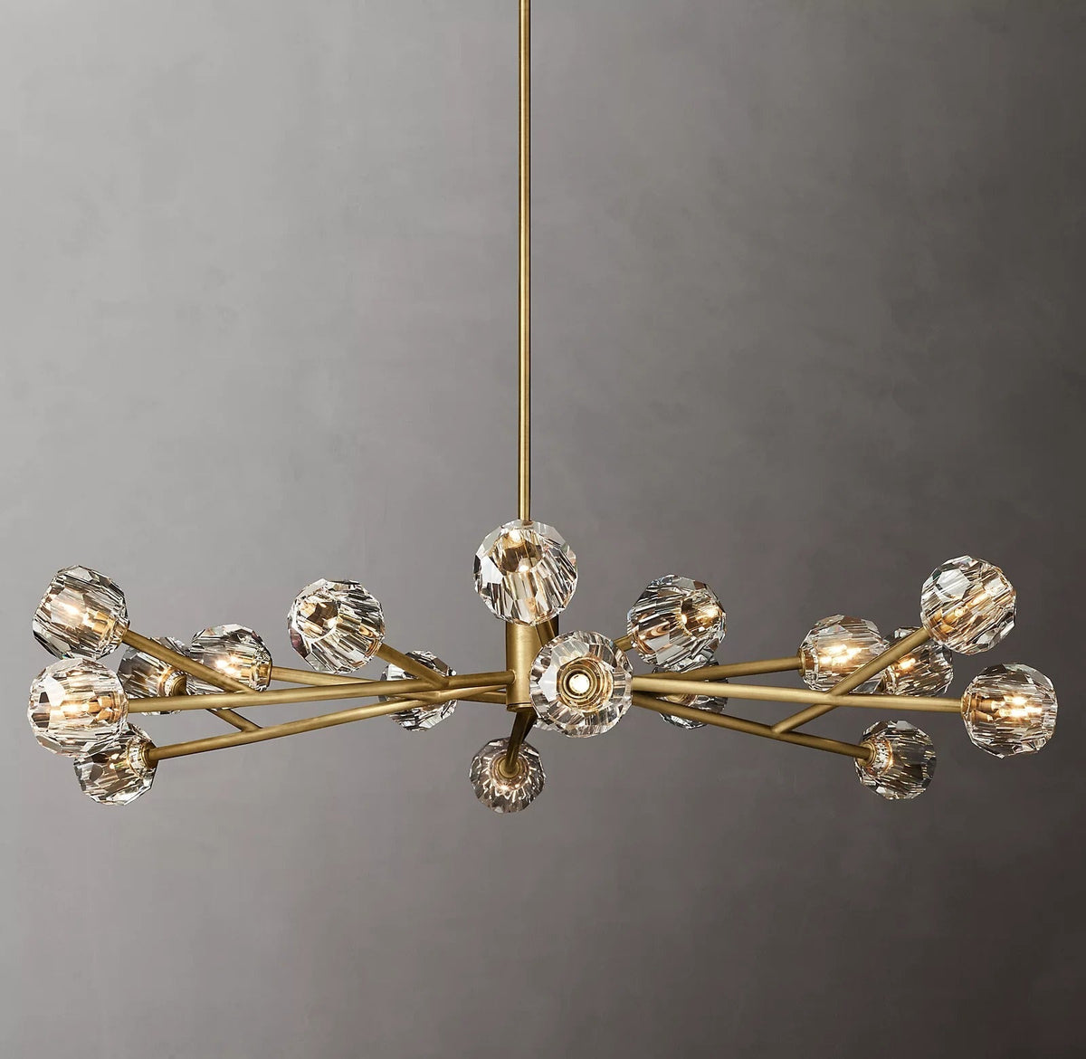 Boule De Cristal Clear/Smoke Round Chandelier 60"