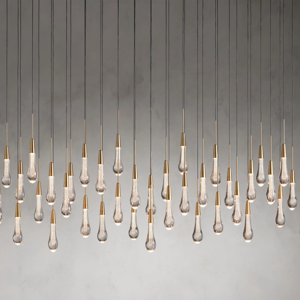 Solitaire Linear Crystal Chandelier 37"/50"/70"/87"/120"