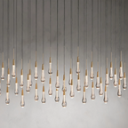 Solitaire Linear Crystal Chandelier 37"/50"/70"/87"/120"