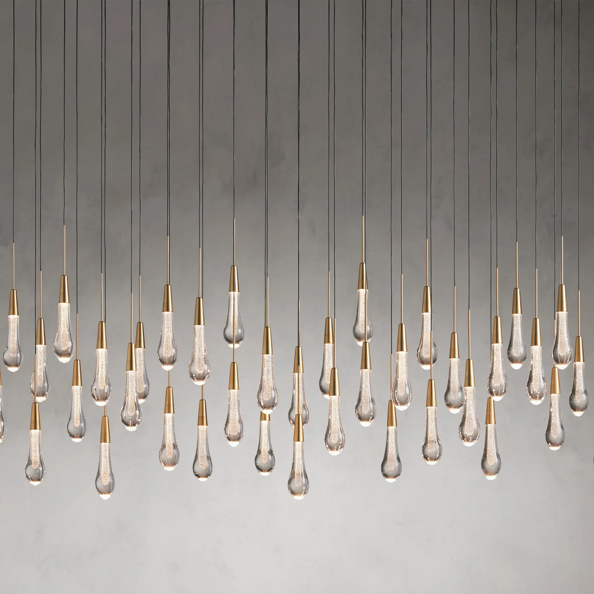 Solitaire Linear Crystal Chandelier 37"/50"/70"/87"/120"