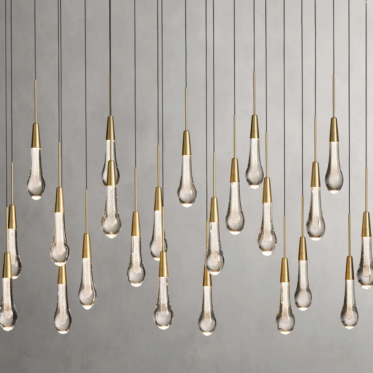 Solitaire Linear Crystal Chandelier 37"/50"/70"/87"/120"