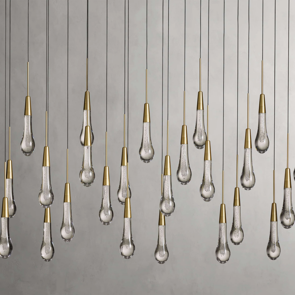 Solitaire Linear Crystal Chandelier 37"/50"/70"/87"/120"