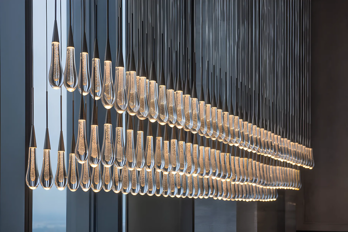 Solitaire Linear Crystal Chandelier 37"/50"/70"/87"/120"