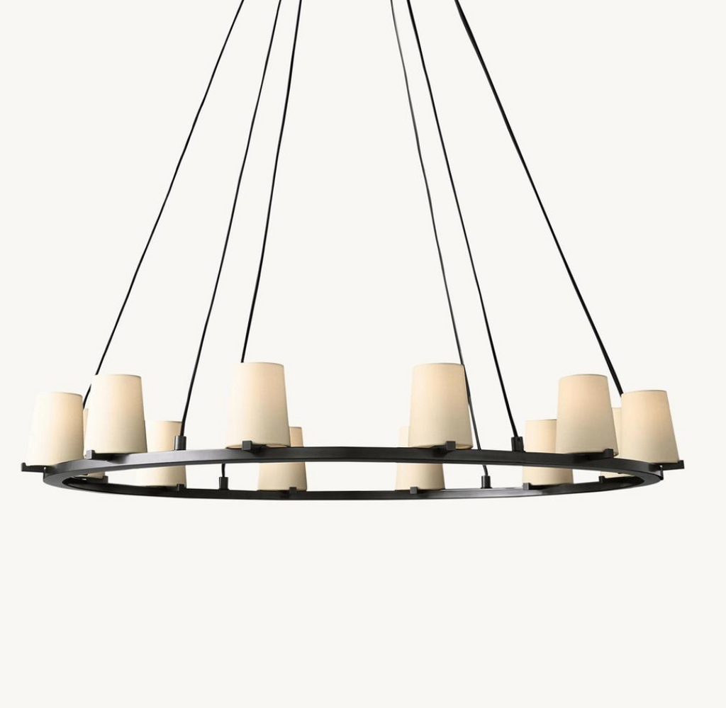 Pauillac Round Fabric Shade Chandelier 48"