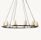 Pauillac Round Fabric Shade Chandelier 48"