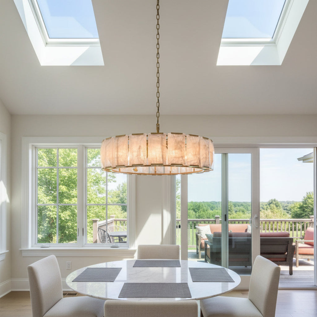Harlow Calcite Round Chandelier 43"