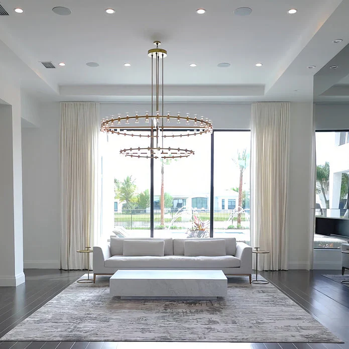 Arcachon LED Two-Tier Crystal Chandelier 60"