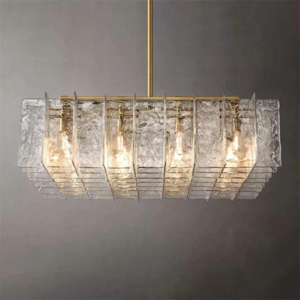 Lattice Square Glass Chandelier 48"