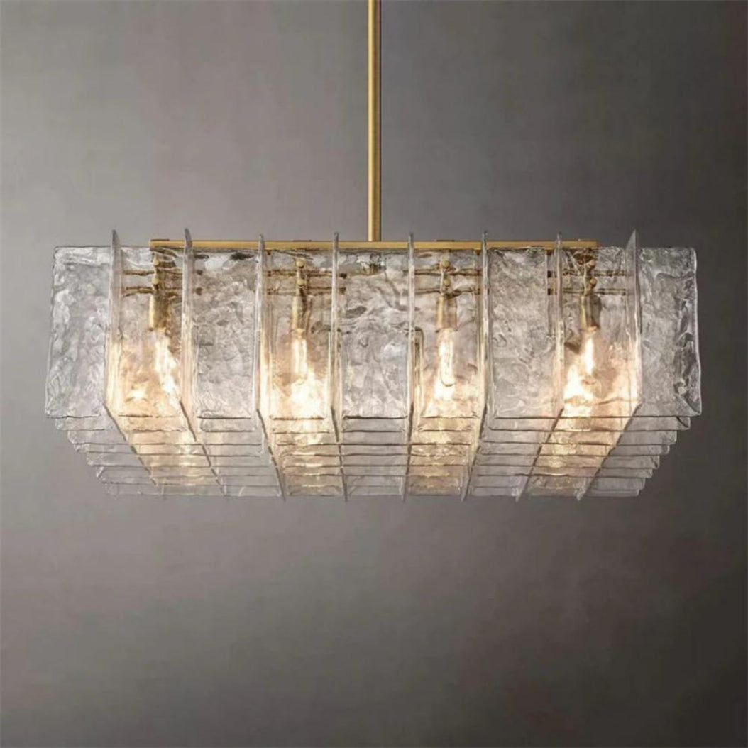 Lattice Square Glass Chandelier 48"
