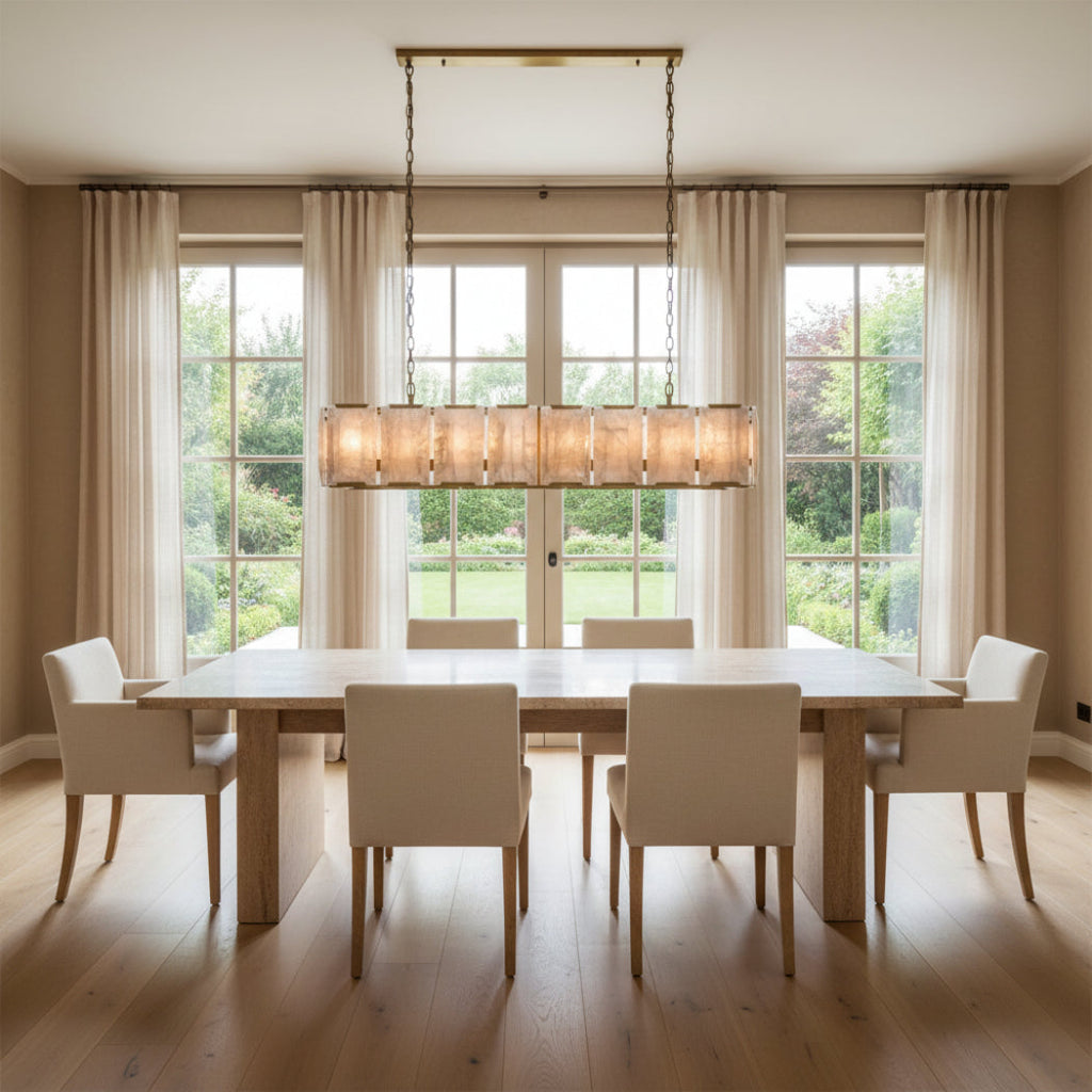 Harlow Calcite Rectangular Chandelier 55"