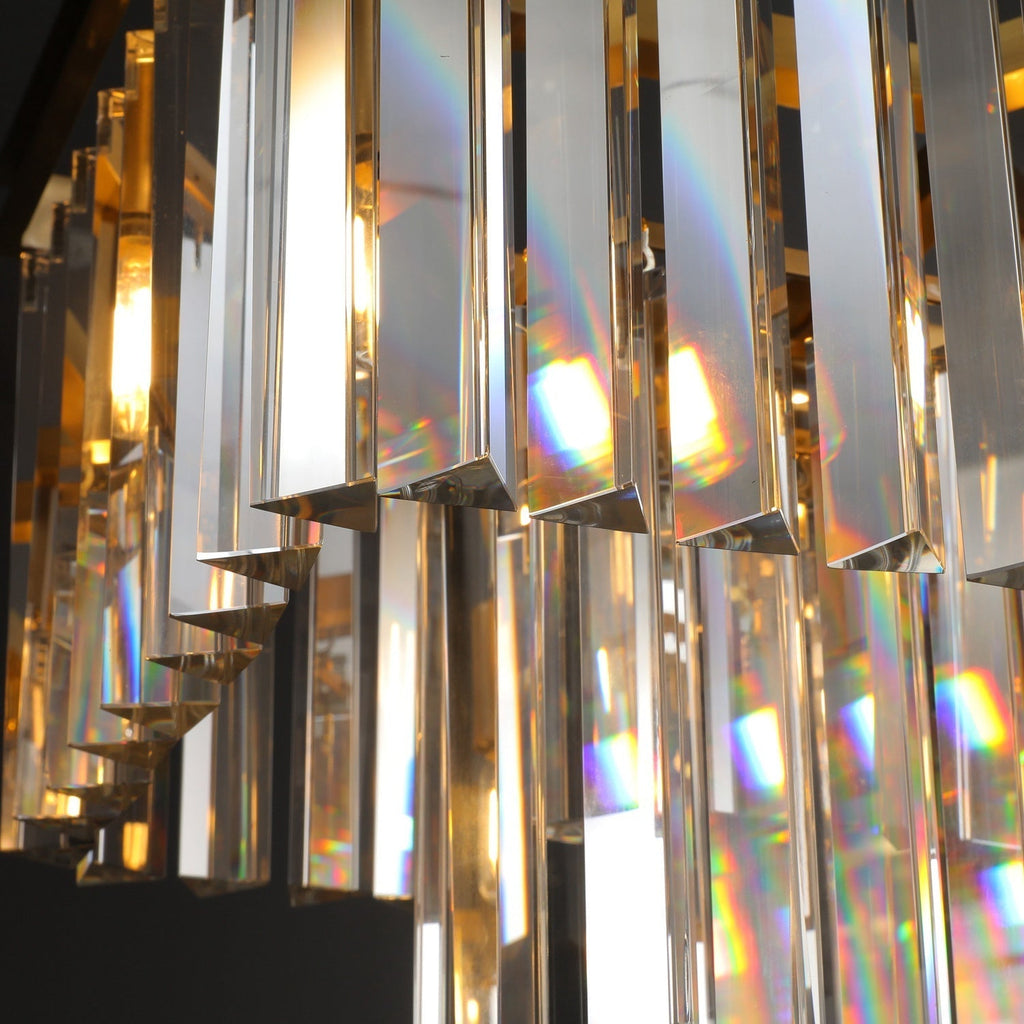 1920s Odeon 2-Tier Crystal Linear Chandelier 39"/49"/59"/72"