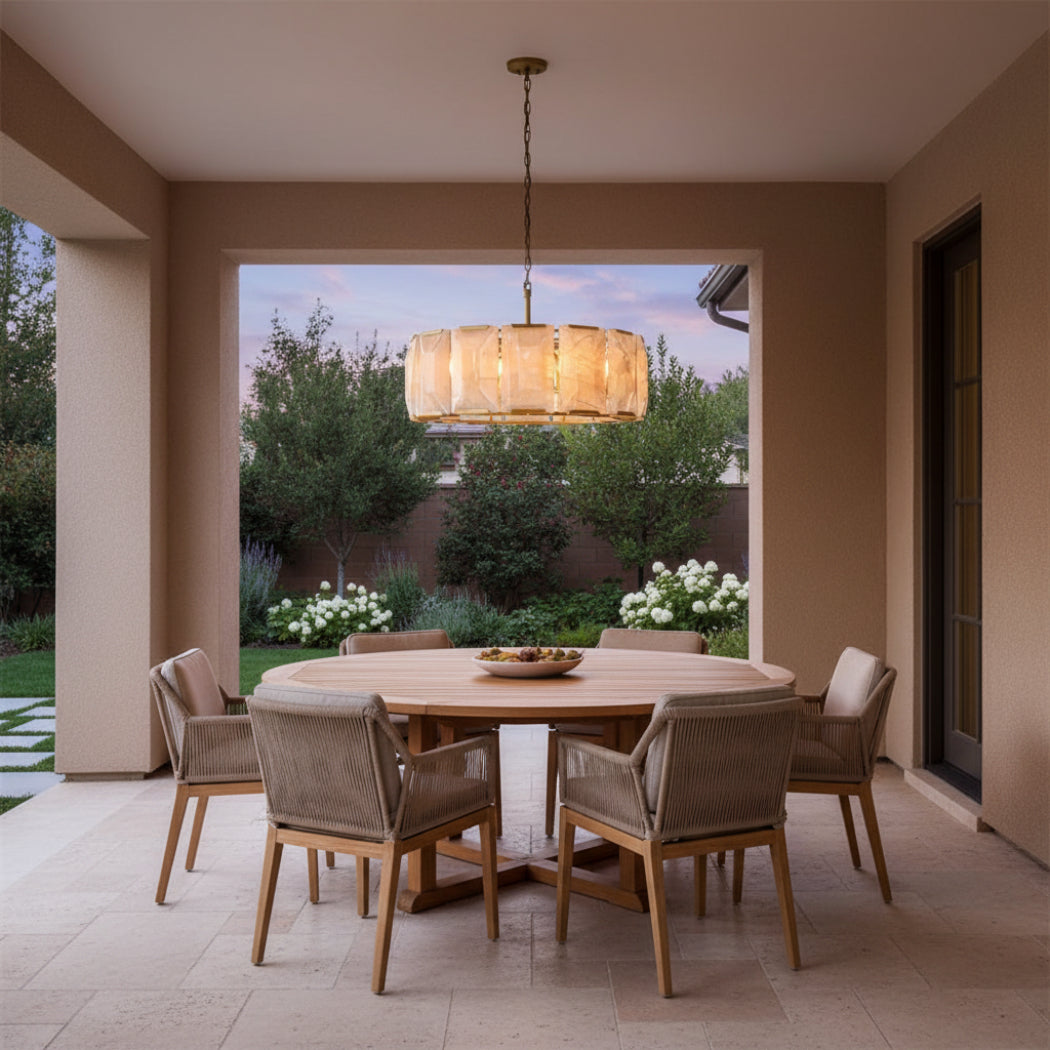Harlow Calcite Round Chandelier 31"