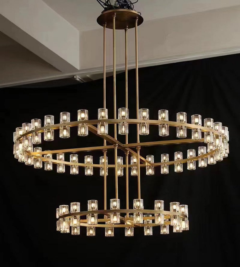 Arcachon LED Two-Tier Crystal Chandelier 60"