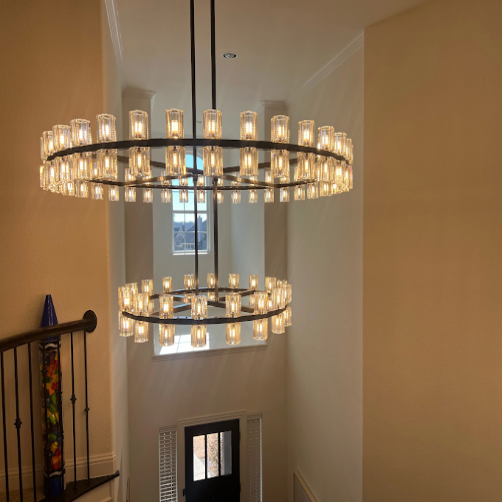 Arcachon LED Two-Tier Crystal Chandelier 60"