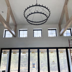 Filament Two-Tier Round Metal Chandelier 36"/50"/63"/73"