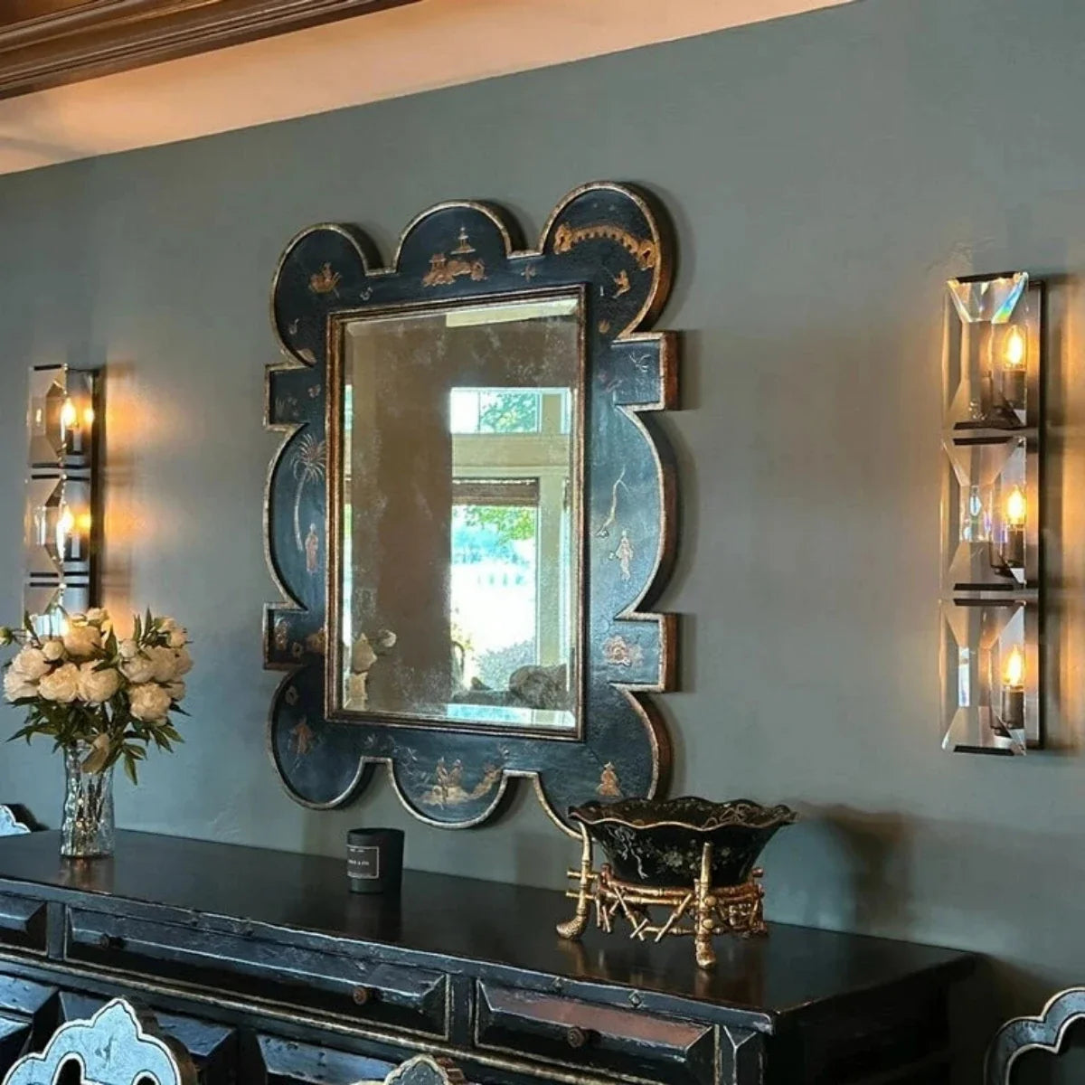 Harlow Crystal Triple Wall Sconce 32"