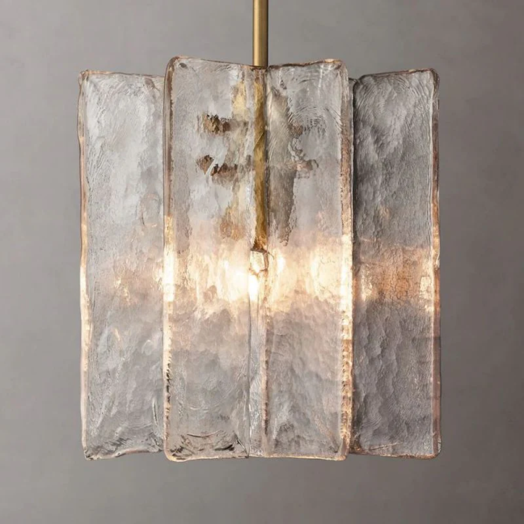 Lattice Glass Pendant Light 13"