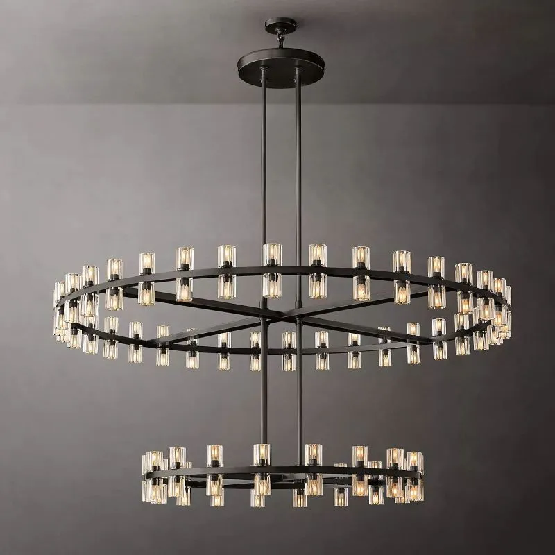 Arcachon LED Two-Tier Crystal Chandelier 60"