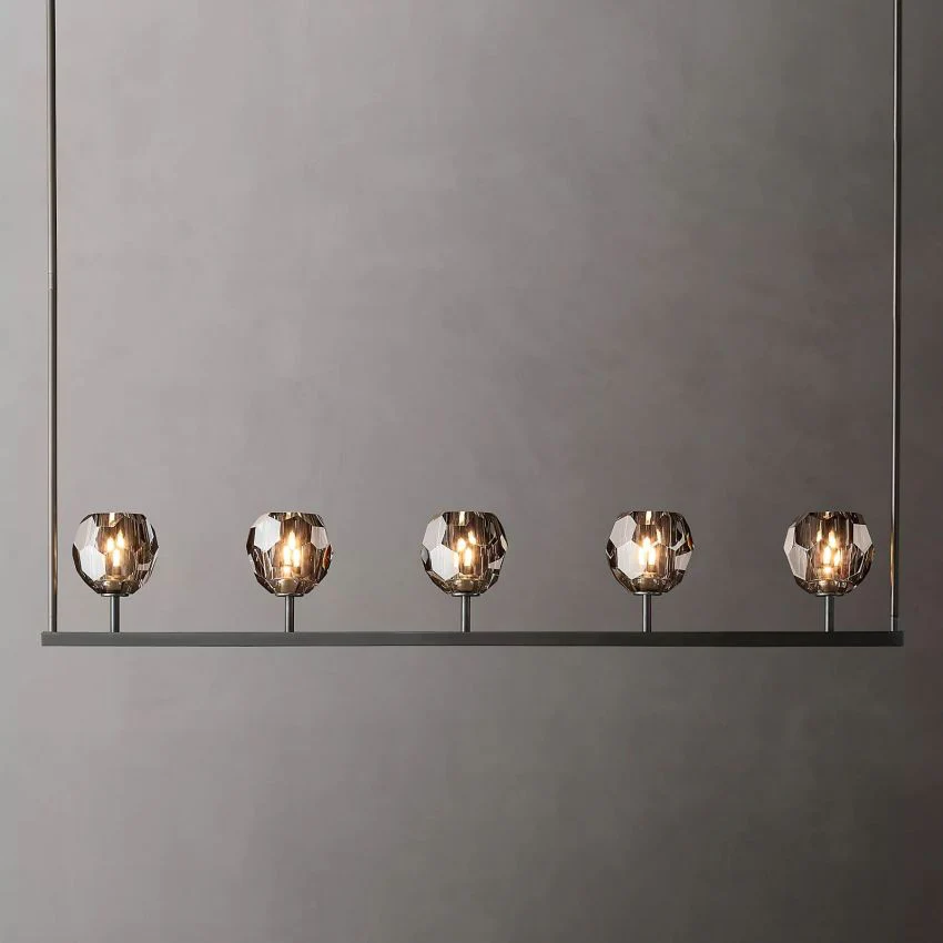 Boule De Cristal Smoke Crystal Linear Chandelier 48"