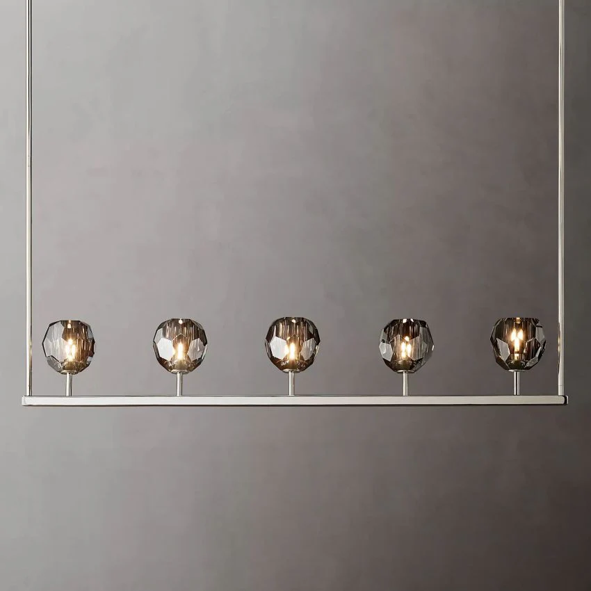 Boule De Cristal Smoke Crystal Linear Chandelier 48"