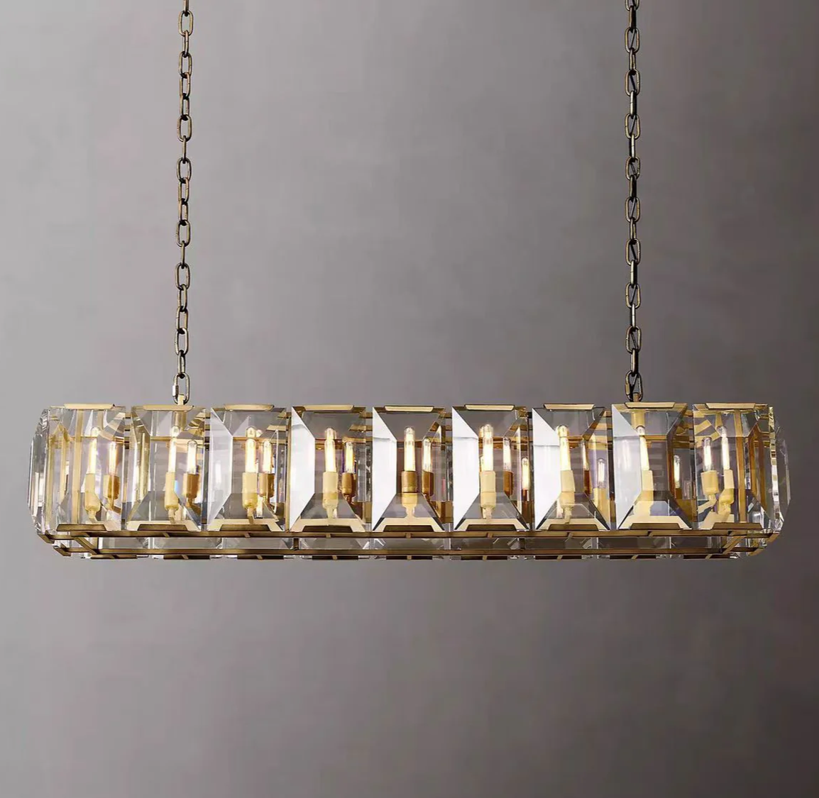 Harlow Crystal Rectangular Chandelier 62"