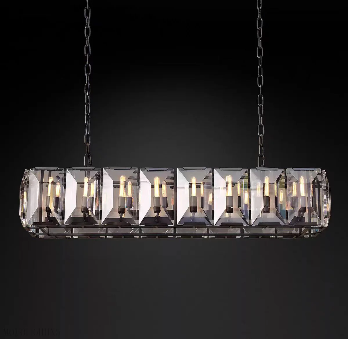 Harlow Crystal Rectangular Chandelier 62"