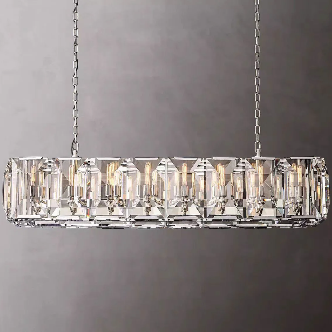 Harlow Crystal Rectangular Chandelier 62"