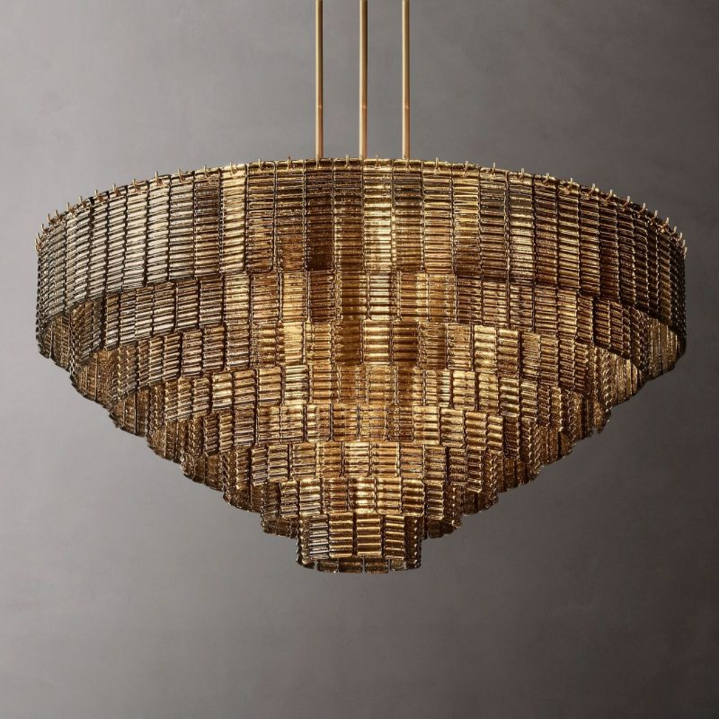 Sirene Clear/Smoke Glass Round Chandelier 52"