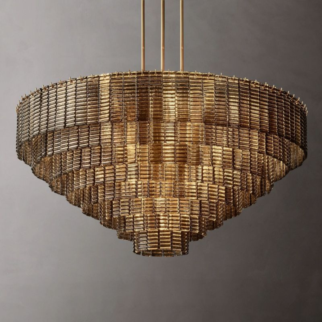 Sirene Clear/Smoke Glass Round Chandelier 52"
