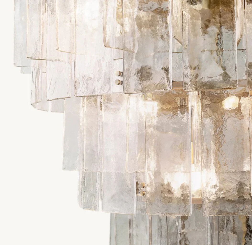 Lattice Tiered Glass Chandelier 36"/47"