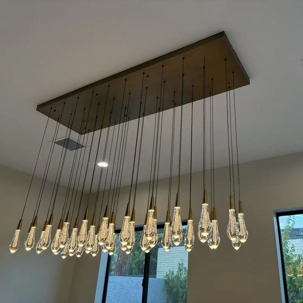 Solitaire Linear Crystal Chandelier 37"/50"/70"/87"/120"